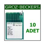 Groz Beckert DB X 1 Düz Dikiş Makinesi İğnesi (İnce Dip) (10 Adet)