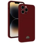 Apple İphone 15 Pro Kılıf Kelvin Kartvizitli Silikon - Bordo