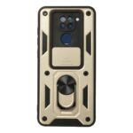 Xiaomi Redmi Note 9 Kılıf Pars Lens Yüzüklü Silikon - Gold