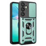 Samsung Galaxy S25 Kılıf Pars Lens Yüzüklü Silikon - Yeşil