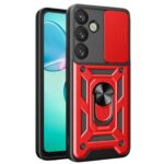 Samsung Galaxy S25 Plus Kılıf Pars Lens Yüzüklü Silikon - Kırmızı