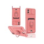 Samsung Galaxy A06 Kılıf Zuma Kartvizitli Yüzüklü Silikon - Pembe