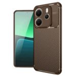 Xiaomi Redmi Note 14 4g Kılıf Auto Focus Karbon Kapak - Kahverengi