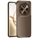 Tecno Spark 30 Kılıf Auto Focus Karbon Kapak - Kahverengi