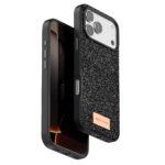 Onegif Apple İphone 17 Pro Bright Simli Kapak - Siyah