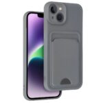 Apple İphone 14 Kılıf Kelvin Kartvizitli Silikon - Gri