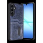 Samsung Galaxy A37 5g Sara Kartvizitli Deri Kılıf - Lacivert