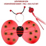 Çocuk Gösteri İçin Uğur Böceği Kanat + Taç + Asa 339lü Kostüm Seti