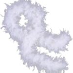 Beyaz Renk Kabarık Kalın Otriş Boa Tüy 6 Cm Genişlik 180-200 Cm Uzunluk