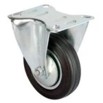 Servis Tekeri - Tablalı Siyah Sabit - Çap 80 Mm